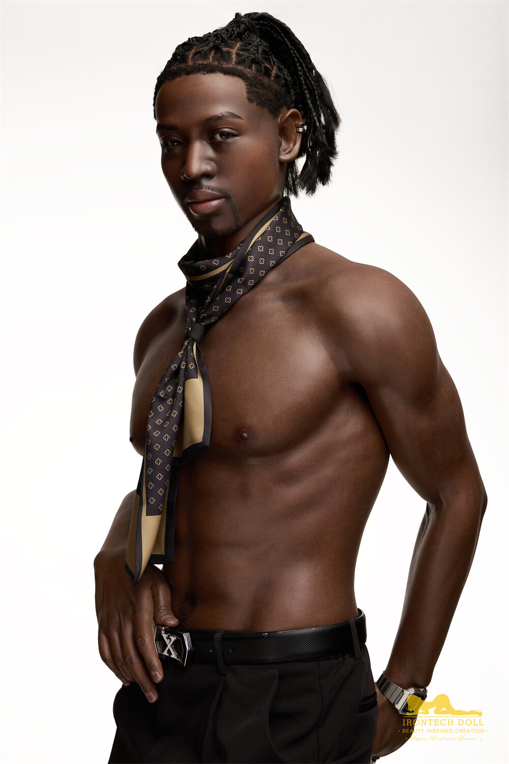 176cm5ft9 silicone black male sex doll Keon 10